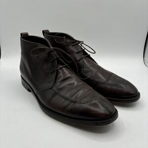 Allen Edmonds Rafael Men 11D Dark Brown Leather Split Toe Chukka Boot Dress Shoe